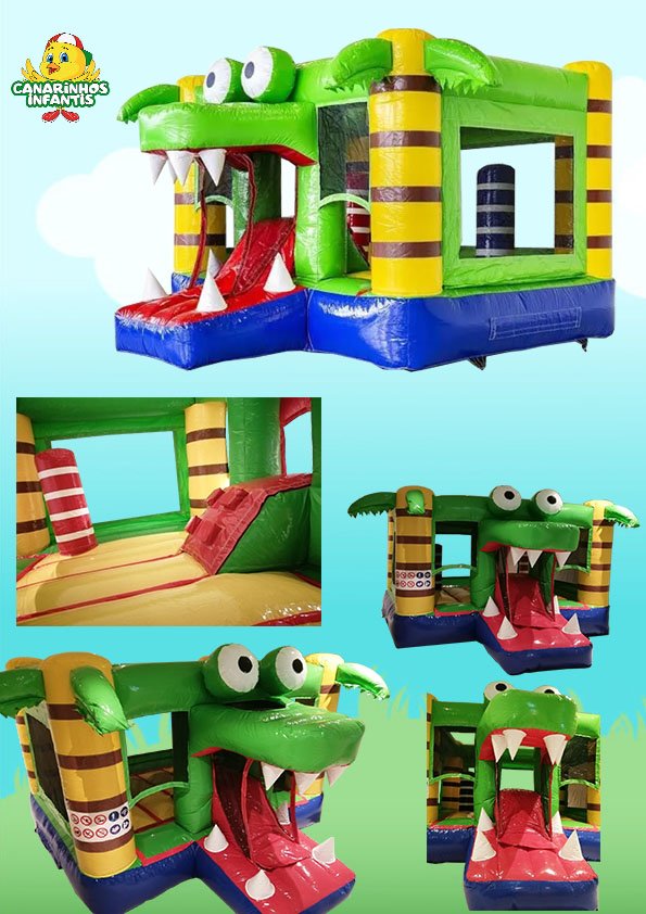 Insuflável Crocodilo Canarinhos Infantis